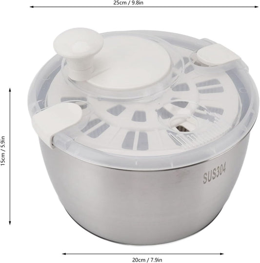 Stainless Steel Salad Spinner,Vegetable Chopper,Multifunctional Large Capacity Lettuce Spinner Vegetable Dryer Fruit Washer Drain Basket - PuriLite