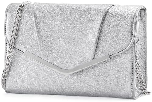 Vaschy Clutch Purse for Women,Fashion Envelope Evening Small Formal Handbag Fold-over Crossbody Shoulder Bag Wedding,Party