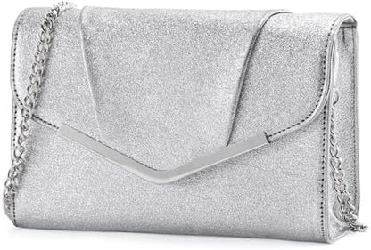 Vaschy Clutch Purse for Women,Fashion Envelope Evening Small Formal Handbag Fold-over Crossbody Shoulder Bag Wedding,Party