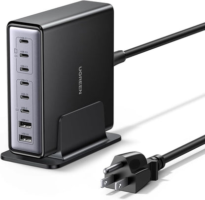 UGREEN 200W 8-Port GaN USB C Charger Block, Desktop Charging Station USB C and USB PD 100W Fast Charging Compatible for MacBook Pro 16" Air, XPS 13, iPad Pro, iPhone 16 Pro, Galaxy S25