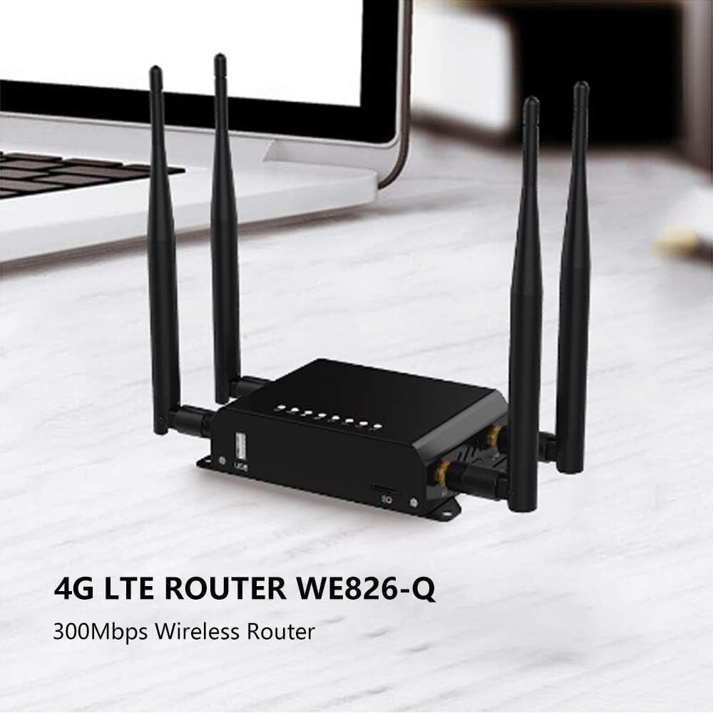 Wiflyer 4G LTE Wireless WiFi Verizon Router, 300 Mbps Best Hotspot with SIM Card Slot and USB Tethering for Home,RV，WE826-Q