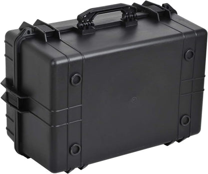 MEIJIA Portable Waterproof Protective Hard Case,Camera Case with Customizable Fit Foam Inserted, Elegant Black (9.17"x 7.56"x4.33")