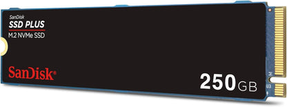 SanDisk 250GB SSD Plus M.2 NVMe SSD - PCIE Gen 3.0, Up to 2,400 MB/s - Internal Solid State Drive - SDSSDA3N-250G-G26