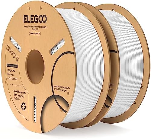ELEGOO PLA Filament 1.75mm Black 1KG,3D Printer Filament Dimensional Accuracy +/- 0.02mm,1kg Cardboard Spool(2.2lbs) 3D Printing Filament Fits for Most FDM 3D Printers