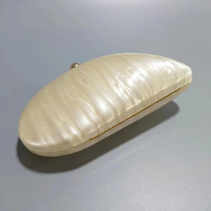 AZURAOKEY Sparkly Acrylic Evening Seashell Clutch Purse for Women Acrylic Evening Clutch Bag for Wedding Cocktail Party
