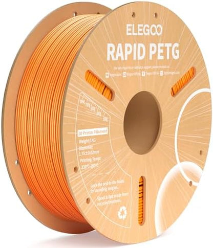 ELEGOO Rapid PETG Filament 1.75mm Black 1KG, 3D Printer Filament Max 600 mm/s High Speed Printing, Dimensional Accuracy +/- 0.02 mm Fit Most FDM Printer 1kg Cardboard Spool