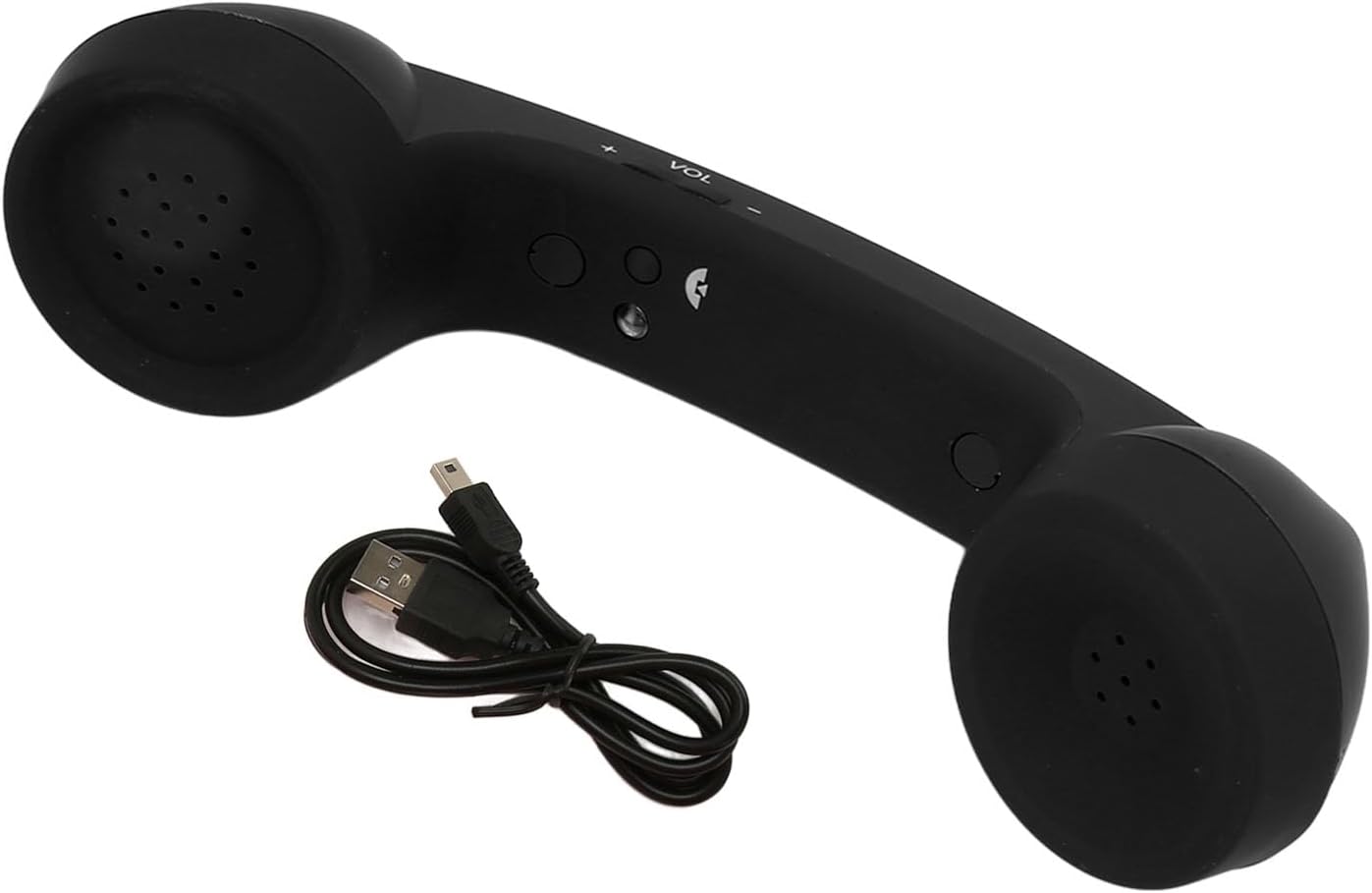 Qiilu Retro Telephone Handset for Mobile Phones - Rechargeable Radiation Proof Handset Receiver with USB Charging (Red)