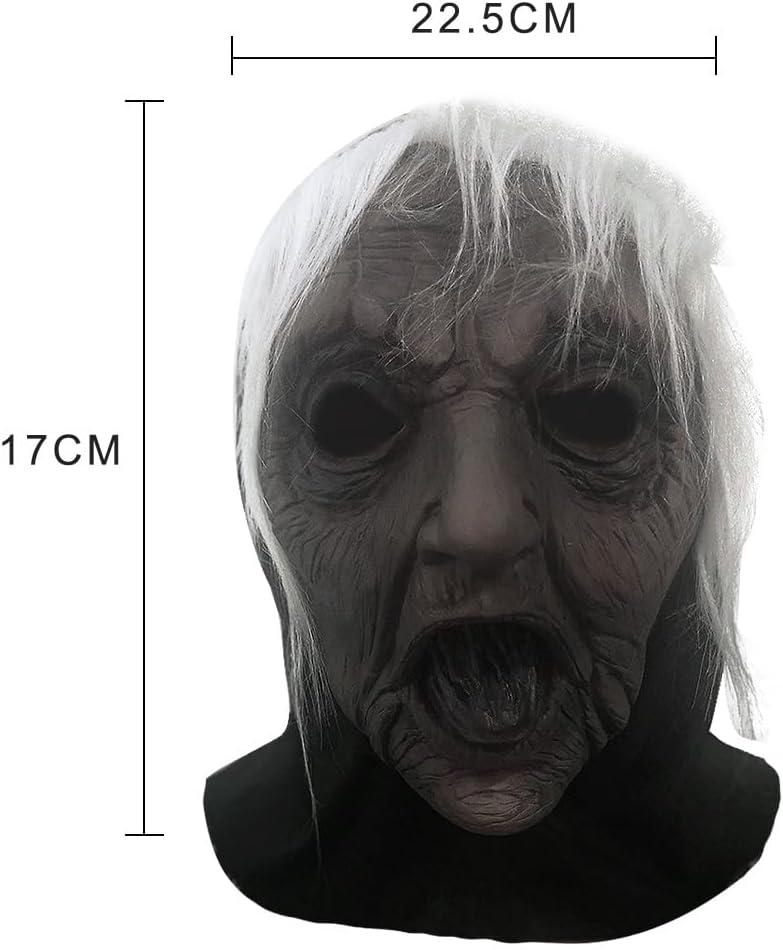 ACBAGI Halloween Mask Costume Old Women Mask Scary Halloween Masks Cosplay mask for adults
