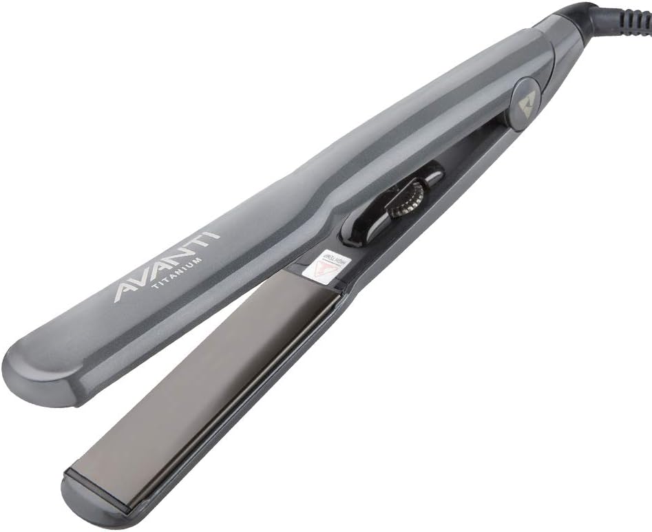 Avanti High Heat 1.25 inch Titanium Hair Straightener Dual Voltage Flat Iron for Hair Straightening Smoothing or Curling Fer Plat