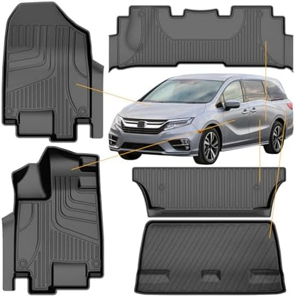 AOMSAZTO Floor Mats & Trunk Mat for 2024 2025 Chevy Equinox EV (Non Fuel),TPE All Weather Protection 2 Rows Car Floor Liners with Cargo Liner for Chevrolet Equinox EV (Non Fuel)