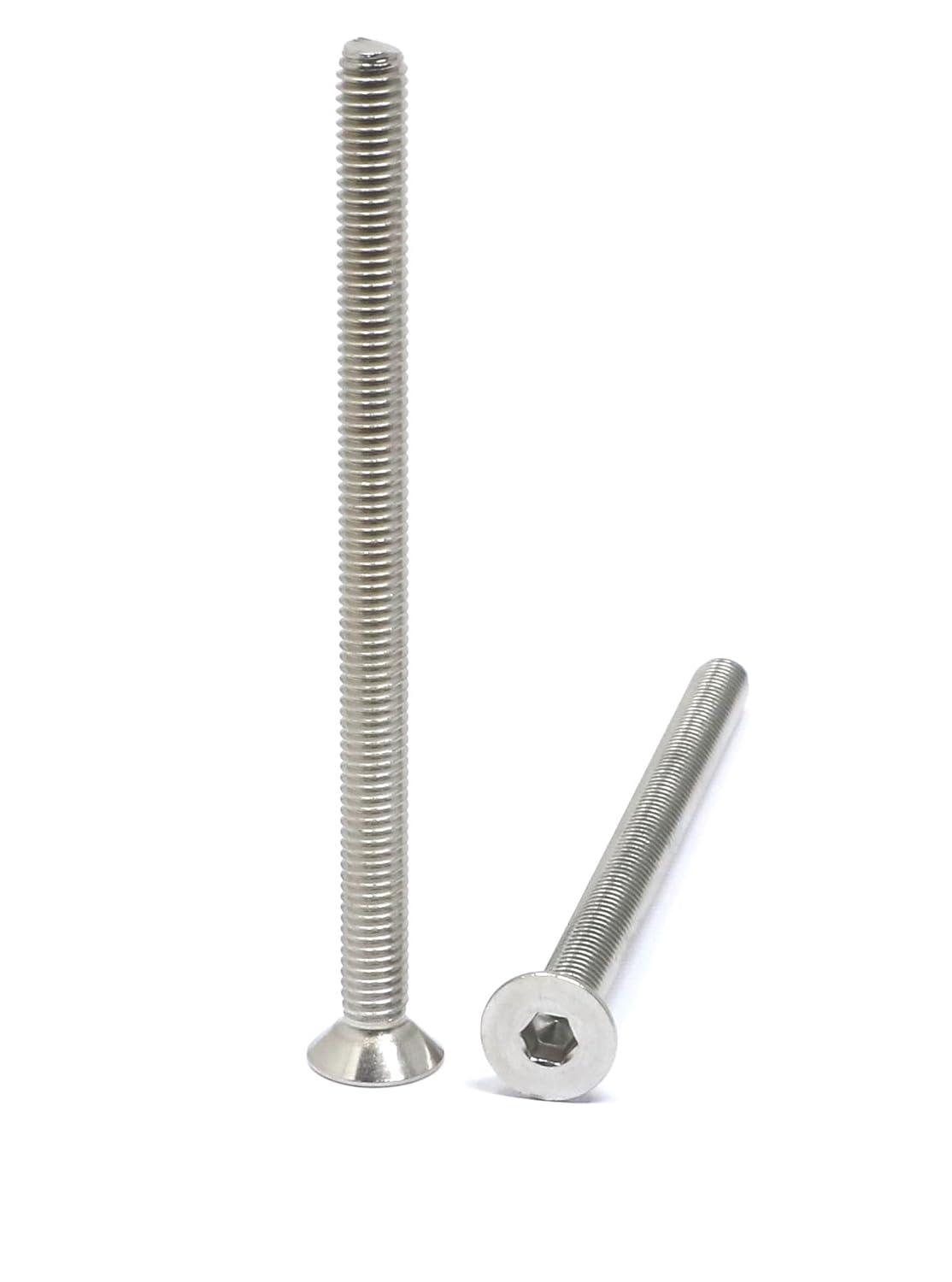 iexcell 5 Pcs M8 x 80mm Thread Pitch 1.25 mm Stainless Steel 304 Hex Socket Flat Head Cap Screws Bolts Kit