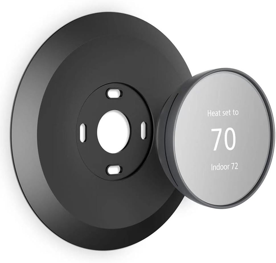Wall Plate Made for The Nest Thermostat 2020 | Google Nest Thermostat Trim Kit Accessory | Easy Installation | Black