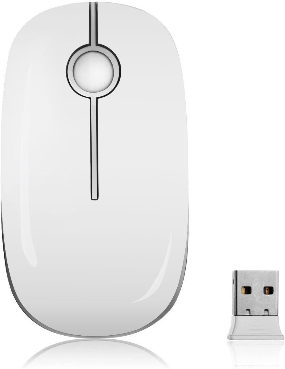 Wireless Mouse, Vssoplor 2.4G Slim Portable Computer Mice with Nano Receiver for Notebook, PC, Laptop, Computer-Black and Silver