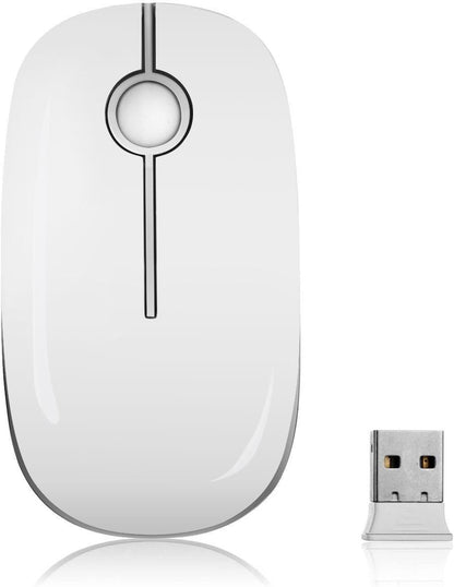 Wireless Mouse, Vssoplor 2.4G Slim Portable Computer Mice with Nano Receiver for Notebook, PC, Laptop, Computer (Black and Sapphire Blue)