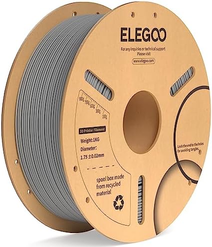 ELEGOO PLA+ Filament 1.75mm Black 4KG, PLA Plus 3D Printer Filament, Dimensional Accuracy +/- 0.02 mm, Tough & High Strength, Fit for Most FDM Printers(1KG/Spool, 2.2 lbs)
