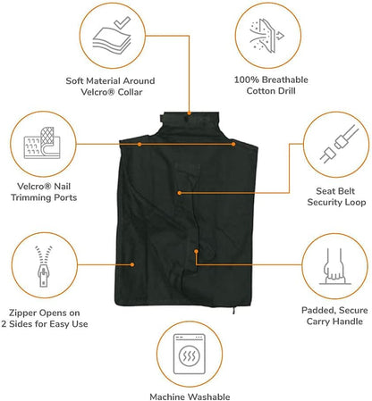 Cat-in-the-Bag Cozy Comfort Carrier - Small Caramel Pet Carrier for Cat and Cat Restraint for Medication Administration, Nail Clipping, Travel, Vet Visits, and Dental Care