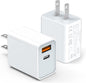 USB C Wall Charger Block 20W, 2-Pack Dual Port PD Power Delivery Fast Type C Charging Block Plug Compatible with iPhone 11/12/13/14/15/16/Pro Max, XS/XR/X Pro Samsung Galaxy