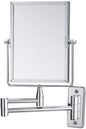 KANG// Bathroom Wall Mirror, Folding Space Aluminum Alloy Telescopic Mirror, Double Sided Shaving Mirror with 3X Magnifier, 39 x 34 cm, Wall Mount, Modern Style
