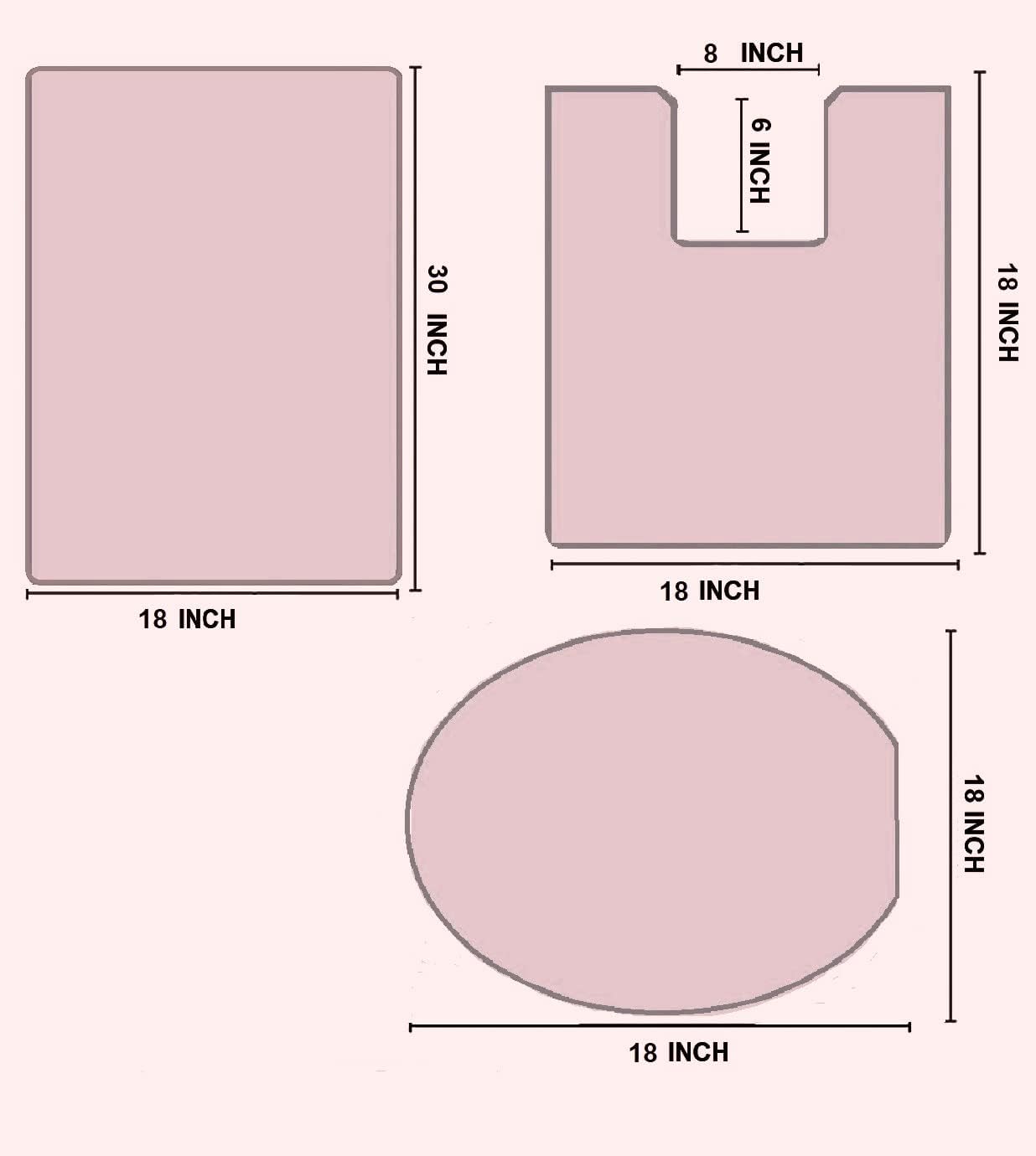 Daniel's Bath & Beyond 3 Piece Solid Luxury Bath Mat, Lime Green, (3PC Solid Luxury)