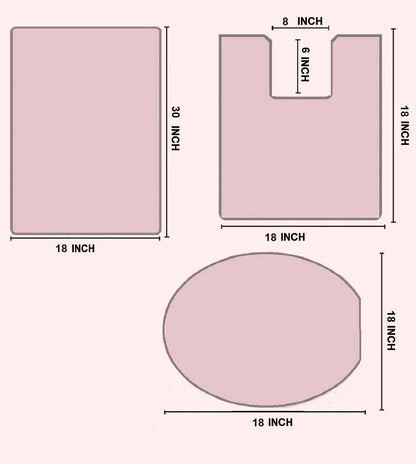 Daniel's Bath & Beyond 3 Piece Solid Luxury Bath Mat, Lime Green, (3PC Solid Luxury)