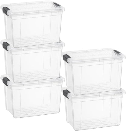 Superio Storage Bins with Lids- 3 Pack, 1.85 Qt Clear Boxes for Organizing, Stackable Plastic Containers- BPA Free, Non-Toxic, Odor Free, Organizer for Home, Office, Dorm