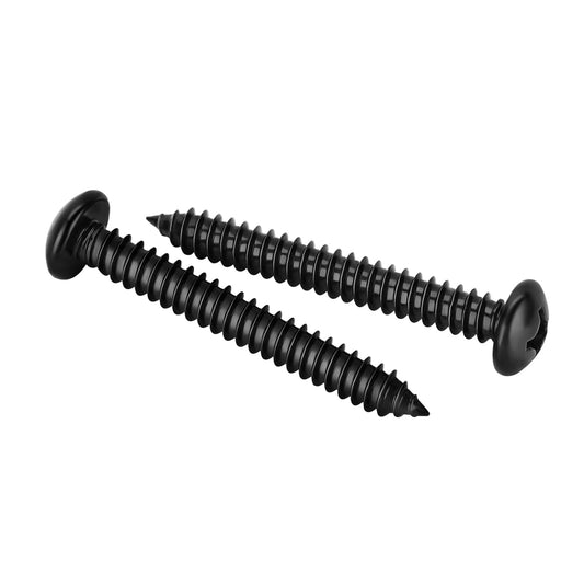 #8 x 2 Phillips Pan Head Self Tapping Screws Sheet Metal Wood Screws, Black Oxide, Stainless Steel 304, 50 PCS