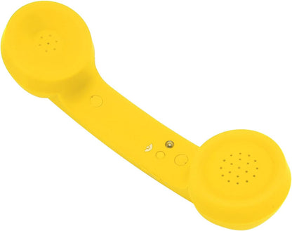 Qiilu Retro Telephone Handset for Mobile Phones - Rechargeable Radiation Proof Handset Receiver with USB Charging (Red)