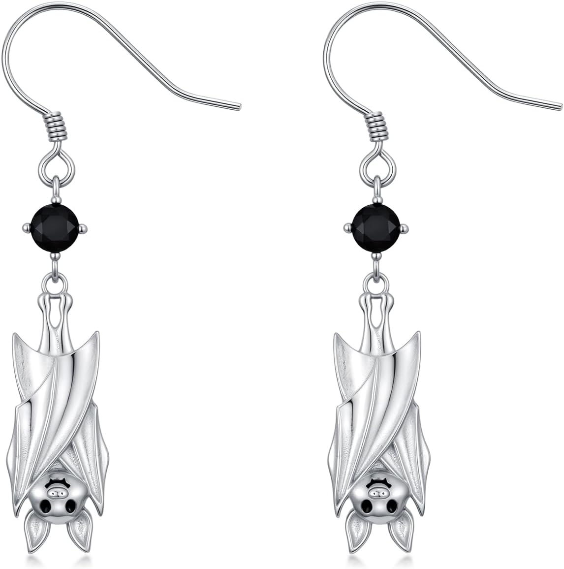 Cargari Bat Ghost Earrings for Women 925 Sterling Silver Bat Spooky Boo Halloween Dangle Drop Witch Holiday Gifts