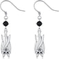 Cargari Bat Ghost Earrings for Women 925 Sterling Silver Bat Spooky Boo Halloween Dangle Drop Witch Holiday Gifts