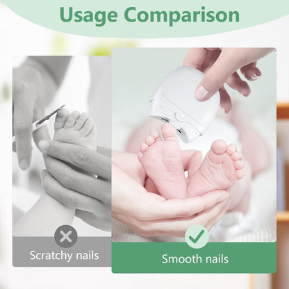 Electric Automatic Nail Clipper, 2025 New Electric Automatic Nail Clippers Trimmer with Led Light, USB Rechargeable Fingernail Clippers Fingernail Manicure Set for Seniors Baby Kids Adults (White)