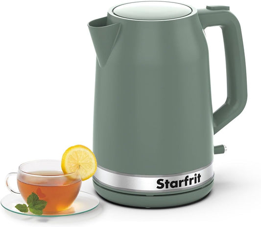 Starfrit Electric Kettle - 1.7L Capacity - Water Level Indicator - Automatic Shut-Off - 1500W – Sage