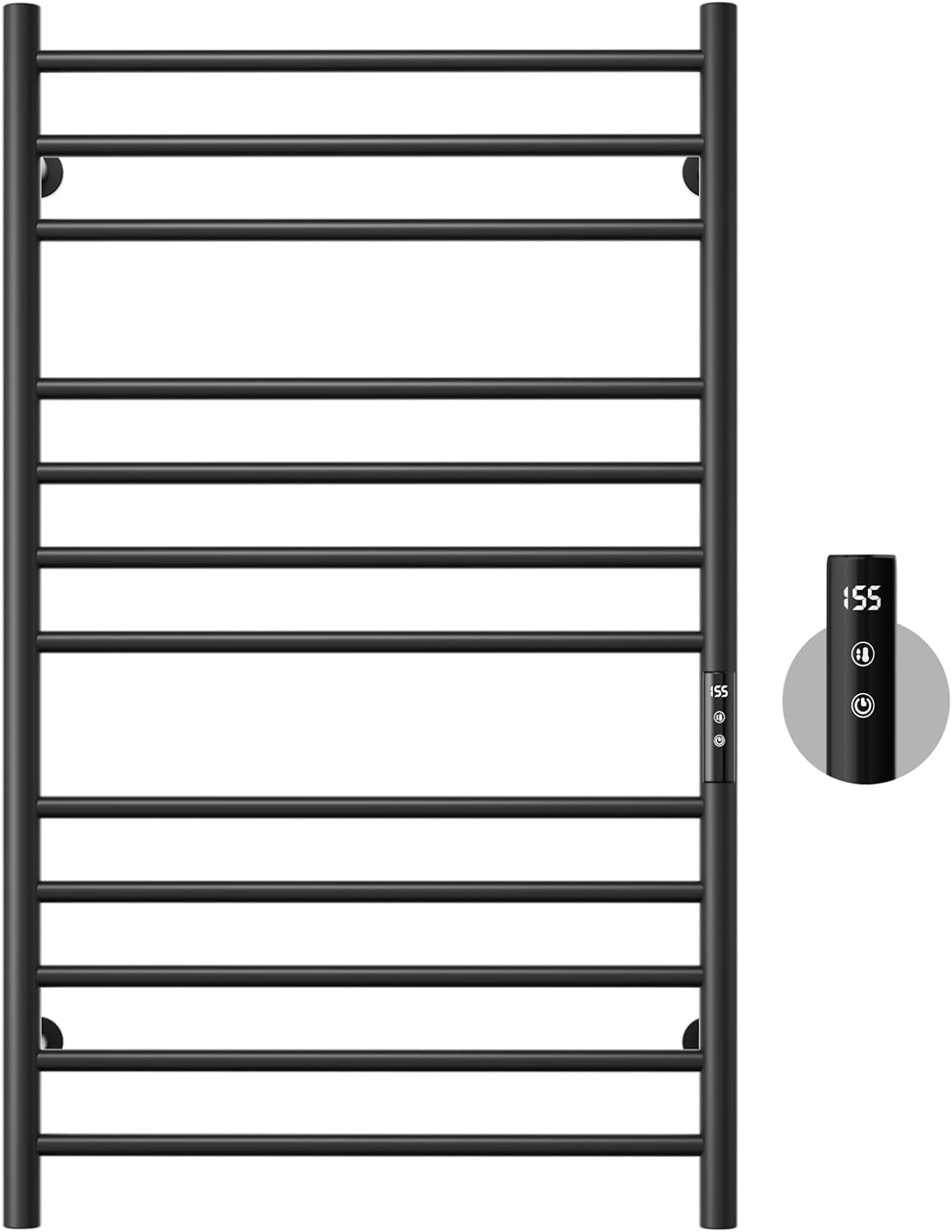 POPFLY Heated Towel Rack, Wall Mounted Electric Hot Towel Warmer, 4-Bar 304 Stainless Steel Small Heated Towel Warmer Rack for Bathroom with Timer and Temperature Control, Brushed