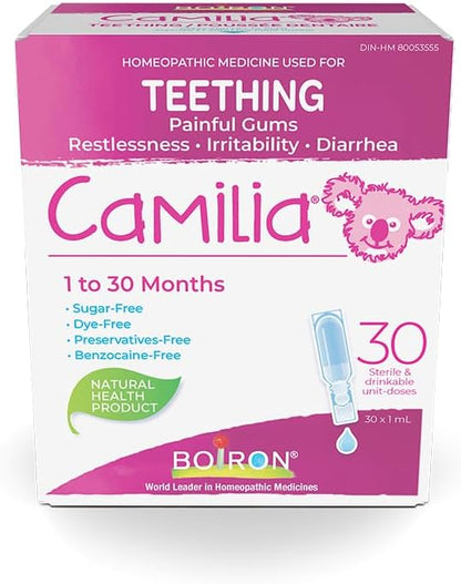 Boiron Camilia Baby Teething Relief Medicine, 30 Count (Pack of 1)