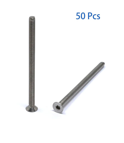 iexcell 5 Pcs M8 x 80mm Thread Pitch 1.25 mm Stainless Steel 304 Hex Socket Flat Head Cap Screws Bolts Kit