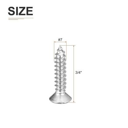 DTGN 100Pcs #6x1/2 Flat Head Wood Screws, 304 Stainless Steel Phillips Self Tapping Screws - Good for Woodworking, Furniture - Silver