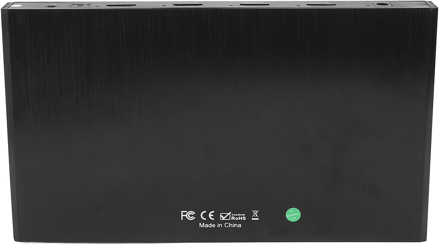 4K 60Hz HD Multiviewer with 3.5mm Output, 1 in 4 Out Quad Multi Viewer, Seamless er for Security Cameras, PCs, and Projectors