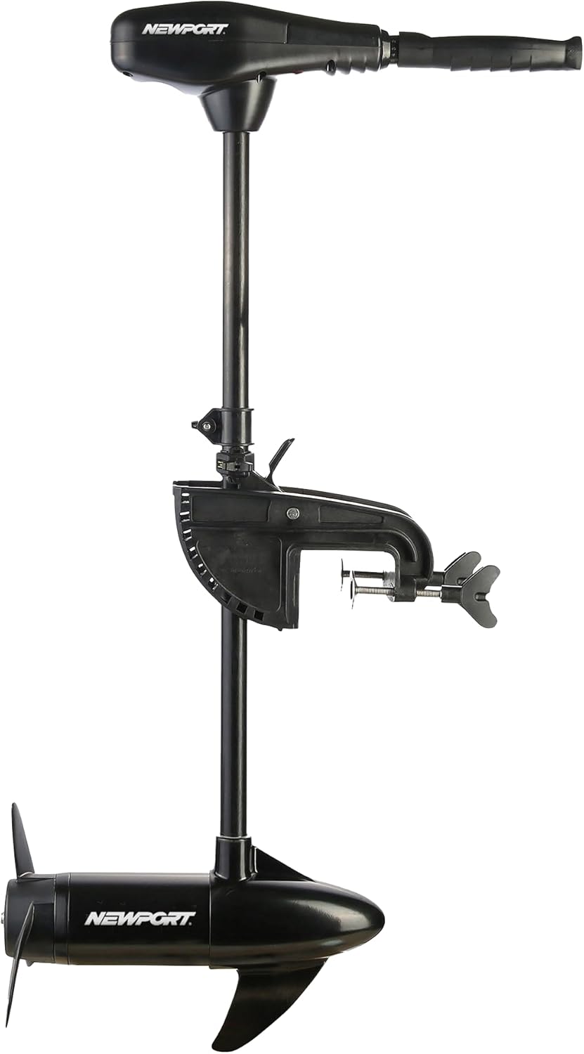 Newport Vessels NV-Series 46lb Thrust Saltwater Transom Mounted Trolling Electric Trolling Motor w/ LED Battery Indicator & 30" Shaft