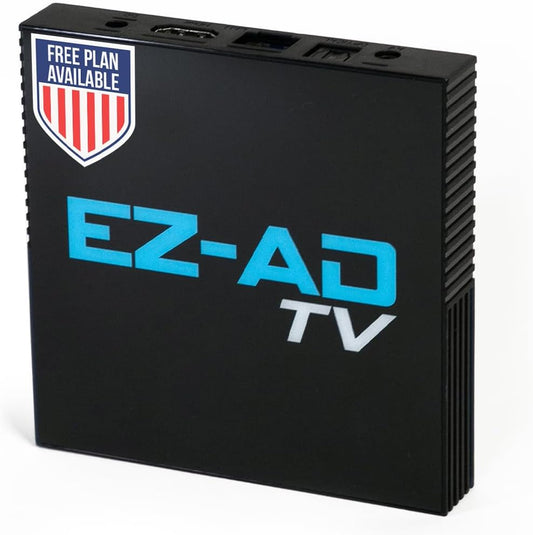 EZ-AD TV Digital Signage Player, Digital Signage 4k Player Kit, Auto-Post Content, Cloud-Controlled, Add Your PowerPoint Presentation, Free Plan & Mobile App, Thousands of Templates - PuriLite