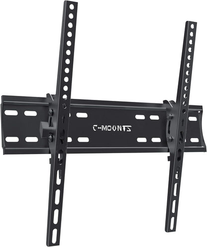 C-MOUNTS Tilting TV Wall Mount Bracket Low Profile for Most 26-65 inch Flat ScreenCurved TVs, Monitor, TV Mount with Max VESA 400x400mm Weight up to 110 lbs