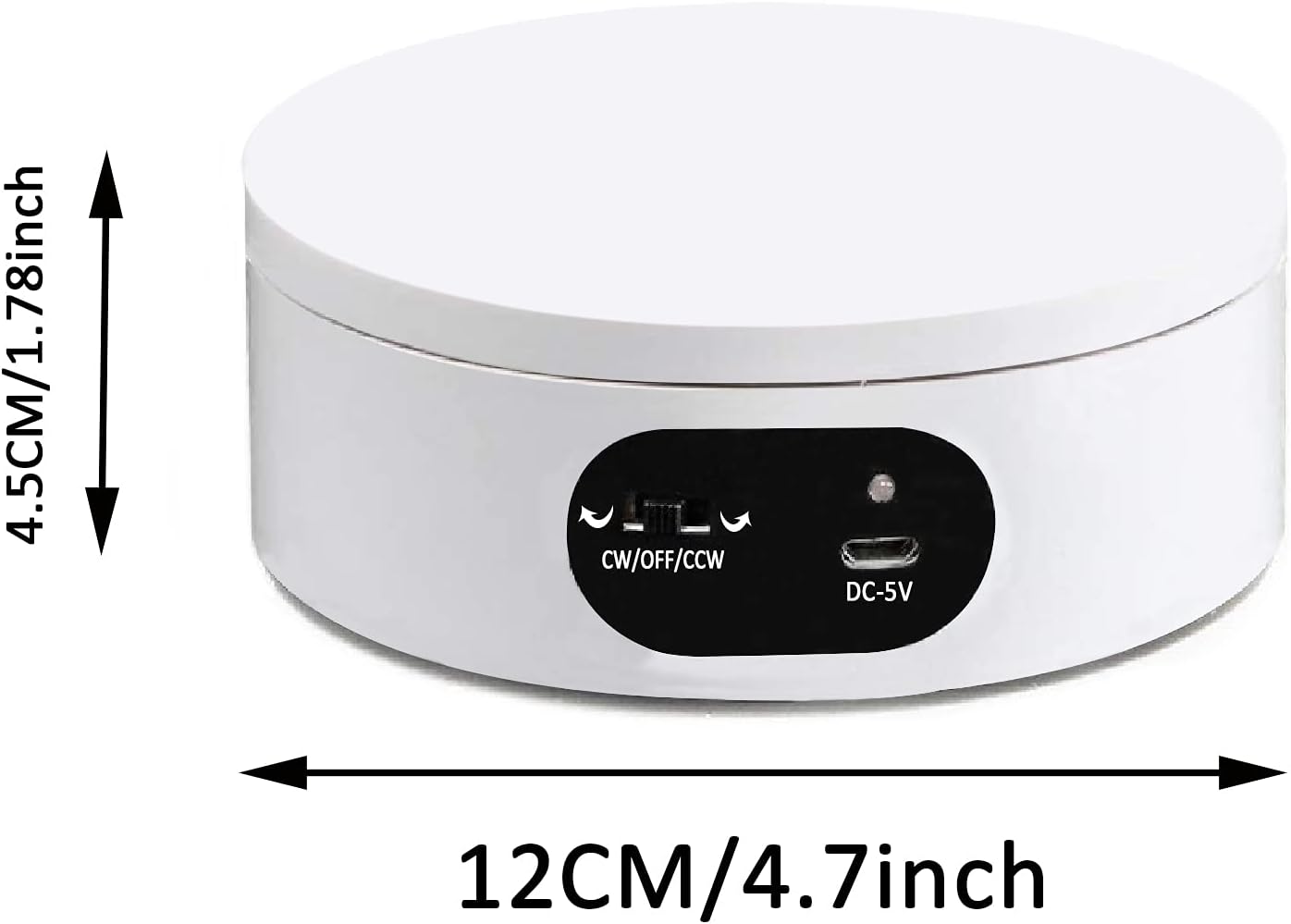 Motorized Rotating Display Stand, Electric 360 Degree Automatic Mute Rotating Turntable for Photography Products and Shows. Tumbler Cup Making Supplies Spinner, Watch,3d Models, Collectibles, 4.7" USB