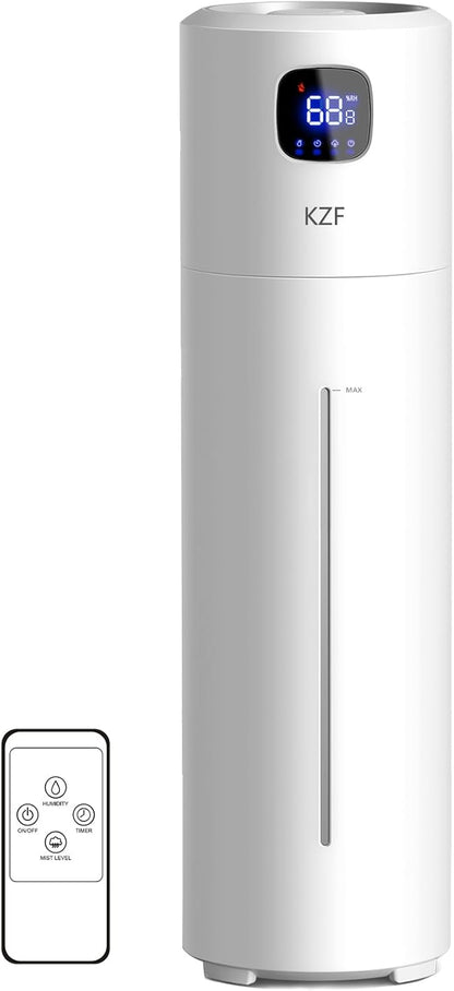 9L Large Cool Mist Humidifier for Bedroom – Quiet Ultrasonic Top-Fill Humidifier with Essential Oil Diffuser, 360° Nozzle, 25W Rapid Humidification for Large Rooms (White) - PuriLite