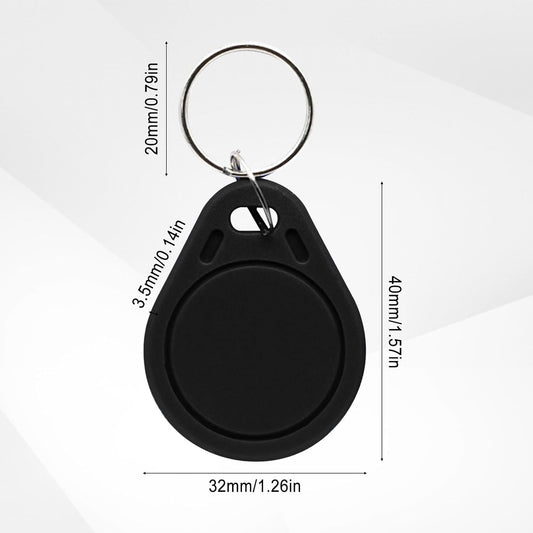 RFID Key Fobs 125KHz 50 PCS, T5577 Proximity ID Tag Rewritable Keypad Card Door Lock Entry Access Control System Fob Tag Wholesale (Black) - PuriLite