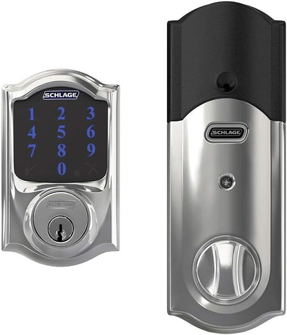 Schlage BE469ZP CAM 622 Connect Smart Deadbolt with Alarm with Camelot Trim in Matte Black, Z-Wave Plus Enabled