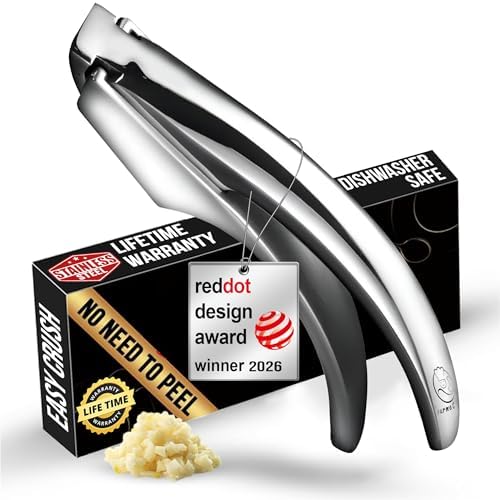 Gourmet Easy Lifetime Replace Garlic Press, No Need to Peel, Fine & Coarse