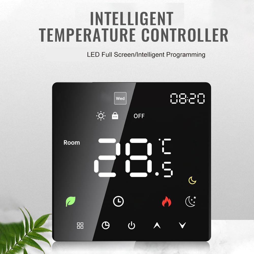 Smart Thermostat, Smart Thermostats for Home, ProgrammableThermostat for House with Touchscreen for Wall Mounting (Voice Control Water Heating)(3A Without Wire, 16A with Wire)