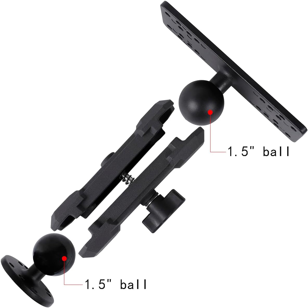 Leenconghui Aluminum Alloy Fish Finder Mount with C Size 1.5"" / 38mm Ball, 5.9"" Arm Marine Electronic Mount Compatible with Garmin,Humminbird, Lowrance and More, BM-72