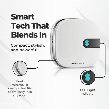Sensibo Air PRO - Air Conditioner Smart Controller & Air Quality Sensor. Smart Thermostat for Mini Split, Window, Portable AC. Temp & Humidity Sensors. Google, Alexa, Siri & Apple HomeKit Compatible