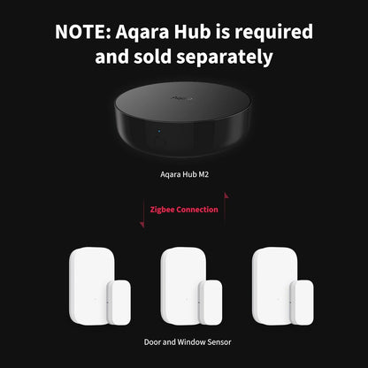 Aqara Zigbee Door and Window Sensor 3 Pack, Wireless Contact Sensor, Home Automation, Requires Aqara Hub (not 3rd-Party), Zigbee Connection, Kid Safety, Compatible with Apple HomeKit, Alexa, IFTTT