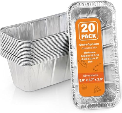 Blackstone Griddle Grease Cup Liner: 30 Pcs Grease Catcher for Blackstone Grill 17 22 28 30 36 Inch Blackstone Griddle Accessories Aluminum Drip Pan Liners Replacement Parts