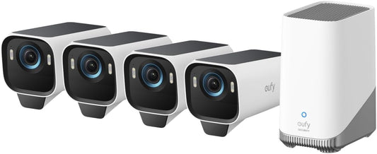 eufy Security eufyCam S3 Pro 4-Cam Kit, Solar Camera Outdoor Wireless, MaxColor Night Vision, 4K Security Camera with Solar Panel, Face Recognition AI, Expandable Local Storage, No Monthly Fee